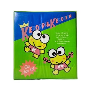Vintage Sanrio Keroppi Keroleen Notebook Binder 1993 Green Frog Hello Kitty 90s